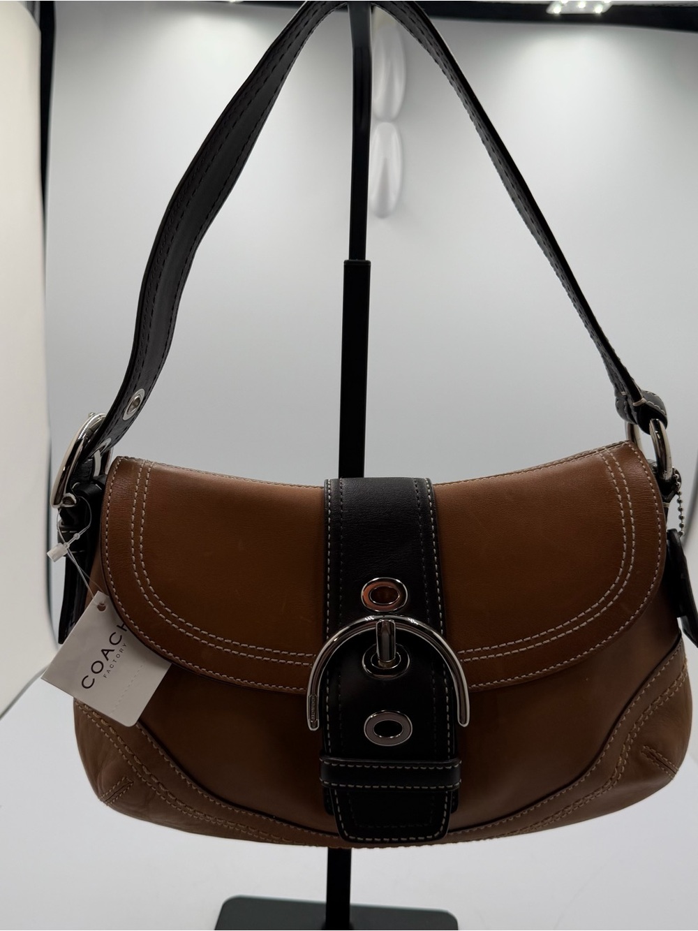 Coach Soho Small Flap F10909 Camel Leather Shoulder Bag Y2K 2007 NWT